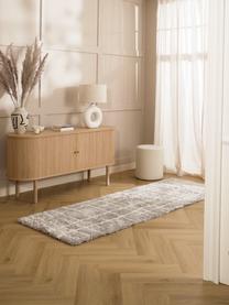 Huňatý behúň s vysokým vlasom Amelie, Sivá, krémovobiela, Š 80 x D 250 cm
