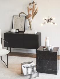 Table d'appoint aspect marbre Lesley, Panneau en fibres de bois à densité moyenne (MDF), enduit feuille mélaminée, Noir, aspect marbre, larg. 45 x haut. 50 cm