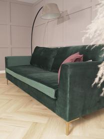 Divano 3 posti in velluto con piedini in metallo Luna, Rivestimento: velluto (poliestere) Con , Struttura: legno di faggio massiccio, Piedini: metallo zincato, Velluto verde scuro, Larg. 230 x Prof. 95 cm