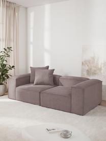 Modulares Sofa Lennon (3-Sitzer) aus Cord, Bezug: Cord (92% Polyester, 8% P, Gestell: Massives Kiefernholz, FSC, Füße: Kunststoff, Cord Braun, B 238 x T 119 cm