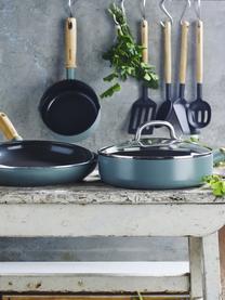 Set de cuisine avec revêtement antiadhésif Mayflower, 8 élém., Bleu ciel, bois de frêne, Lot de différentes tailles