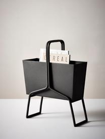 Tijdschriftenhouder Billie, Gecoat metaal, Zwart, B 41 cm x H 52 cm