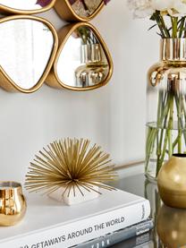 Oggetto decorativo Marburch, Ornamento: metallo, Ornamento: dorato, Base: marmo chiaro, Ø 16 x Alt. 11 cm