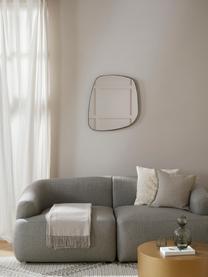 Espejo de pared curvo Oiva, Parte trasera: tablero de fibras de dens, Espejo: cristal, Negro, An 55 x Al 65 cm