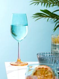 Bicchiere vino Rainbow 4 pz, Vetro, Rosa, blu, arancione, Ø 6 x Alt. 22 cm, 350 ml