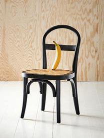 Chaise enfant en bois avec cannage Rippats, 2 pièces, Noir, beige, larg. 33 x prof. 35 cm