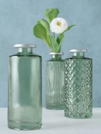 Súprava malých sklenených váz Adore, 3 diely, Farbené sklo, Zelená, Ø 5 x V 13 cm