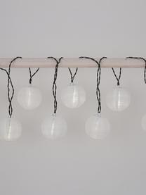Solar LED lichtslinger Kosmos, 430 cm, 10 lampions, Lampions: rijstpapier, Zwart, wit, L 430 cm