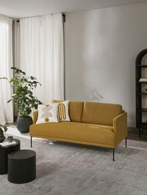 Sofa Fluente (2-Sitzer) mit Metall-Füßen, Bezug: 100% Polyester 115.000 Sc, Gestell: Massives Kiefernholz, FSC, Füße: Metall, pulverbeschichtet, Webstoff Ockergelb, B 166 x T 85 cm