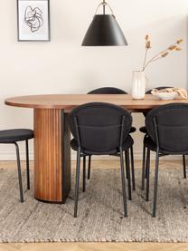 Oválný jídelní stůl Bianca, 200 x 90 cm, Dubové dřevo, tmavě lakované, Š 200 cm, H 90 cm