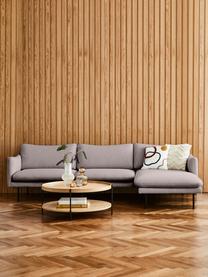 Sofá rinconera de terciopelo Fluente, Tapizado: terciopelo (poliéster de , Estructura: madera de pino maciza, Patas: metal con pintura en polv, Terciopelo gris pardo, An 280 x F 160 cm, chaise longue izquierda