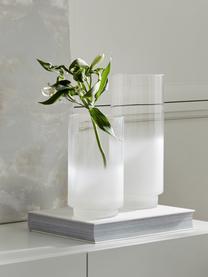Mundgeblasene Vase Milky, Glas, Transparent, Weiß, Ø 14 x H 25 cm