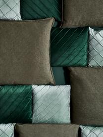 Housse de coussin en velours vert sauge Leyla, Velours (100 % polyester), Vert, larg. 40 x long. 40 cm