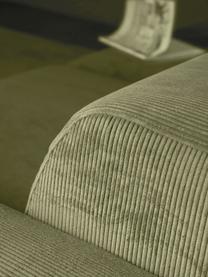Cord-Sofa Melva (3-Sitzer) in Grün, Bezug: Cord (92% Polyester, 8% P, Gestell: Massives Kiefernholz, FSC, Füße: Kunststoff, Cord Grün, B 238 x T 101 cm