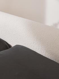 Łóżko tapicerowane bouclé Serena, Korpus: lite drewno brzozowe, tek, Tapicerka: tkanina o strukturze bouc, Biały, S 140 x D 200 cm