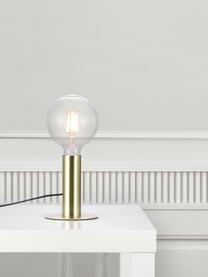 Petite lampe ampoule nue à poser en métal Dean, Laiton, Couleur laitonnée, Ø 13 x haut. 15 cm