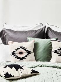 Tkana poszewka na poduszkę w stylu etno Toluca, 100% bawełna, Czarny, beżowy, taupe, S 45 x D 45 cm