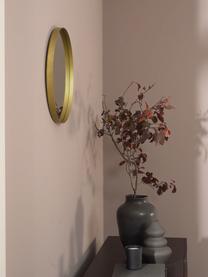 Ronde wandspiegel Ivy met messingkleurige metalen lijst, Lijst: gepoedercoat metaal, Messingkleurig, Ø 30 x D 3 cm