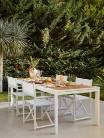 Rozsuwany stół ogrodowy Elias, Blat: tworzywo sztuczne, Nogi: aluminium, malowane prosz, Biały, brązowy, S 140 x G 90 cm