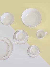 Handgemachte Kaffeetassen Bella mit Goldrand, 2 Stück, Porzellan, Cremeweiß, Ø 9 x H 9 cm