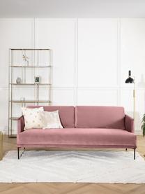 Samt-Sofa Fluente (3-Sitzer) mit Metall-Füßen, Bezug: Samt (Hochwertiger Polyes, Gestell: Massives Kiefernholz, FSC, Füße: Metall, pulverbeschichtet, Samt Rosa, B 196 x T 85 cm