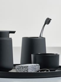 Porte-brosses à dents en porcelaine Clean, Porcelaine, Noir, Ø 8 x haut. 10 cm