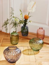 Vase verre gris Groove, Verre, Gris, Ø 20 x haut. 18 cm