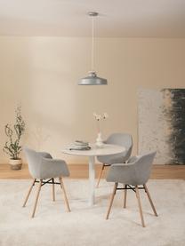 Skandi-Pendelleuchte Malm, Lampenschirm: Metall, Dekor: Holz, Baldachin: Metall, Grau, Ø 40 x H 20 cm