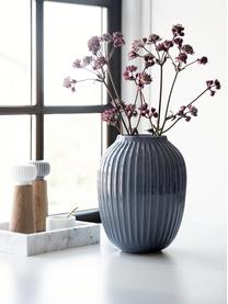 Handgefertigte Design-Vase Hammershøi, Porzellan, Anthrazit, Ø 20 x H 25 cm