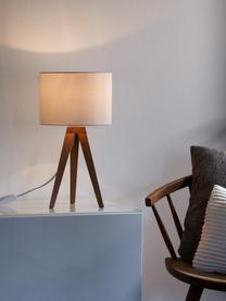 Lampa stołowa z drewna dębowego Kullen, Podstawa lampy: drewno dębowe  Klosz: biały, Ø 23 x W 44 cm