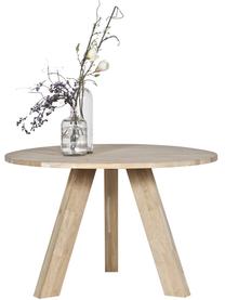 Tavolo rotondo in legno massello Rhonda, Ø129 cm, Legno di quercia massiccio, Legno di quercia, Ø 129 x Alt. 75 cm