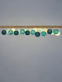 Ghirlanda a LED Colorain, 378 cm, 20 lampioni, Bianco, tonalità blu, Lung. 378 cm