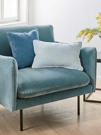 Samt-Sessel Moby mit Metall-Beinen, Bezug: Samt (Hochwertiger Polyes, Gestell: Massives Kiefernholz, FSC, Beine: Metall, pulverbeschichtet, Samt Türkis, B 90 x T 90 cm