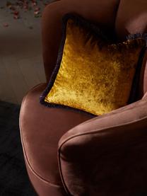 Poszewka na poduszkę z aksamitu z frędzlami Cyrus, Aksamit (100% poliester)
Produkt posiada certyfikat Oeko-Tex Standard 100, 1. klasy, Ochrowy, lila, S 40 x D 40 cm