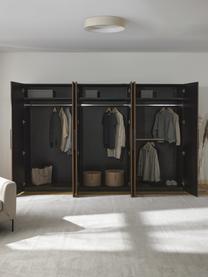Modulárna šatníková skriňa s otočnými dverami Simone, šírka 300 cm, niekoľko variantov, Vzhľad orechového dreva, čierna, Premium, Š 300 x V 236 cm