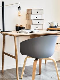 Krzesło z podłokietnikami z tworzywa sztucznego Claire, Nogi: drewno bukowe, Szary, S 60 x G 54 cm
