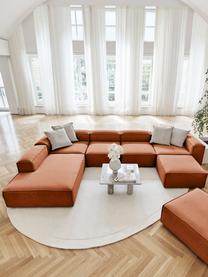 Narożna sofa modułowa XL Lennon, Tapicerka: 100% poliester Dzięki tka, Stelaż: lite drewno, sklejka, Nogi: tworzywo sztuczne, Terakotowa tkanina, S 329 x W 68 cm, lewostronna
