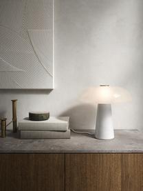 Lampada da tavolo con base in marmo Glossy, Paralume: vetro opale, Base della lampada: marmo, Bianco, Ø 32 x Alt. 32 cm
