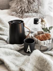 Mug design porcelaine noire Personal (variantes de A à Z), Noir mat, blanc