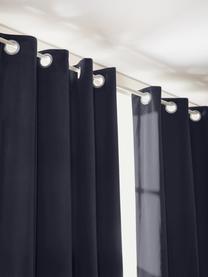 Sametové zatemňovací závěsy s kroužky Rush, 2 ks, 100 % polyester (recyklovaný), Tmavě modrá, Š 135 cm, D 260 cm