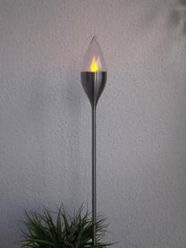 Solar padverlichting Olympos in zilverkleur, Lampenkap: kunststof, Staalkleurig, transparant, Ø 9 x H 115 cm