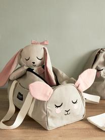 Torba z paskami na ramię Bunny, 100% bawełna organiczna z certyfikatem GOTS, Szary, blady różowy, S 40 x W 20 cm