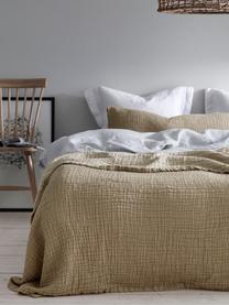 Tagesdecke Liv aus weichem Baumwollmusselin, 100% Baumwolle, Hellbraun, Beige, B 180 x L 260 cm (für Betten bis 140 x 200)