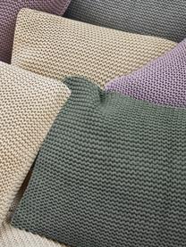 Housse de coussin tricot vert sauge Adalyn, 100 % coton bio, certifié GOTS, Vert sauge, larg. 40 x long. 40 cm