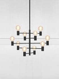 Grand lustre moderne Paris, Noir, transparent, Ø 80 x haut. 49 cm