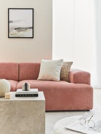 Canapé d'angle 3 places en velours côtelé Melva, Velours côtelé rose, larg. 239 x prof. 143 cm, méridienne à gauche