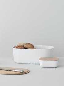 Boîte à pain avec couvercle en bambou Box-It, Blanc, brun clair, larg. 35 x haut. 12 cm