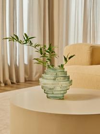 Vaso di design Rilla, Vetro, Verde, Ø 16 x Alt. 16 cm