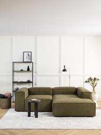Canapé d'angle modulable Lennon, Tissu vert, larg. 238 x prof. 180 cm, méridienne à droite