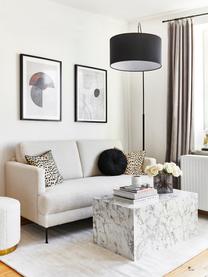 Tavolino da salotto effetto marmo Lesley, Pannello di fibra a media densità (MDF) rivestito con foglio di melamina, Bianco effetto marmorizzato, Larg. 90 x Alt. 40 cm
